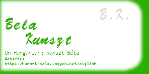 bela kunszt business card